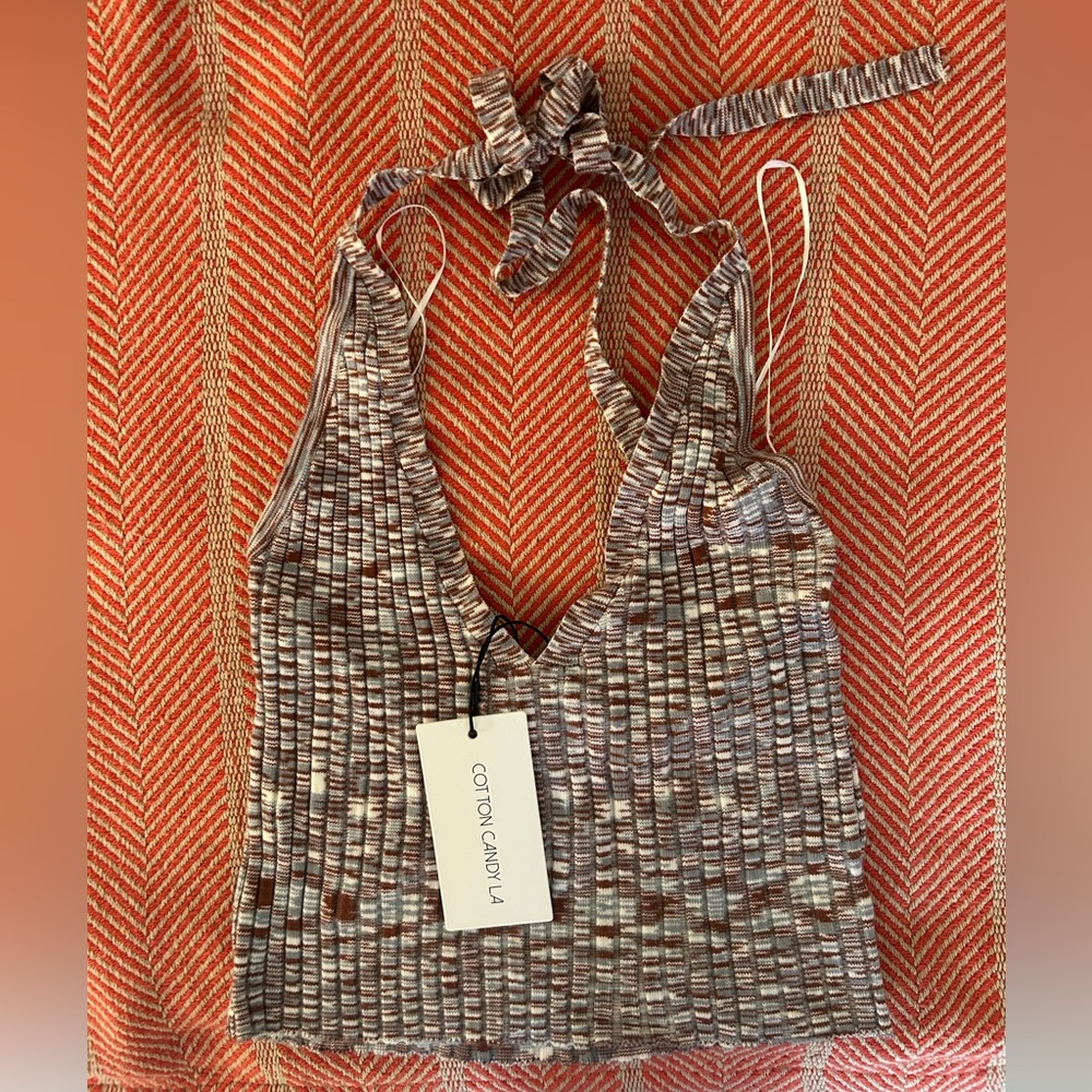 Grey bandit knit halter top